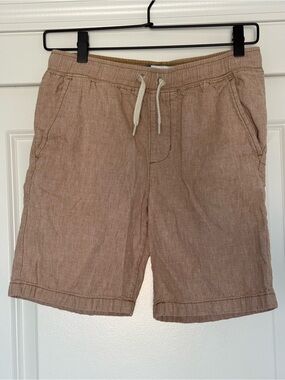 Old Navy Boys Tan Linen-Cotton Drawstring Shorts